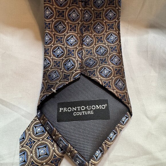 Pronto Uomo Couture Handmade 100 Percent Silk Tie - Picture 1 of 3